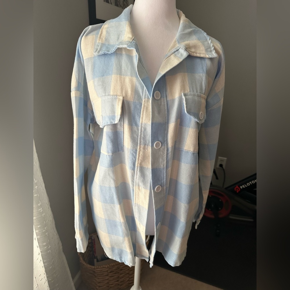 Nasty Gal lightweight checkered Shacket, NWT, Large